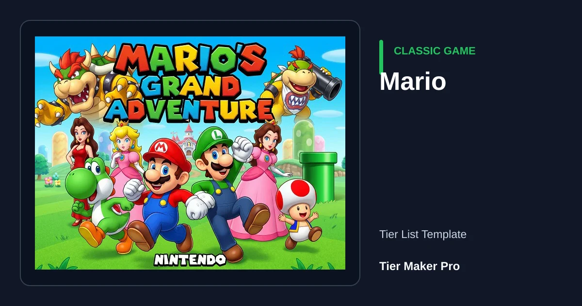 Mario tier list template preview