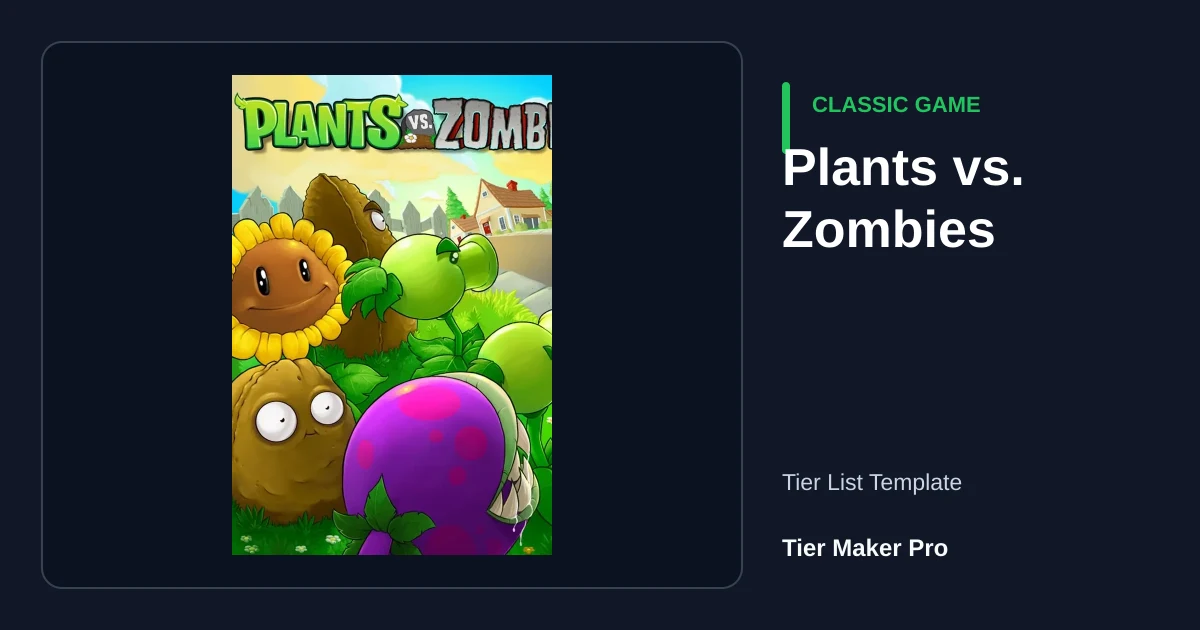 Plants vs. Zombies tier list template preview