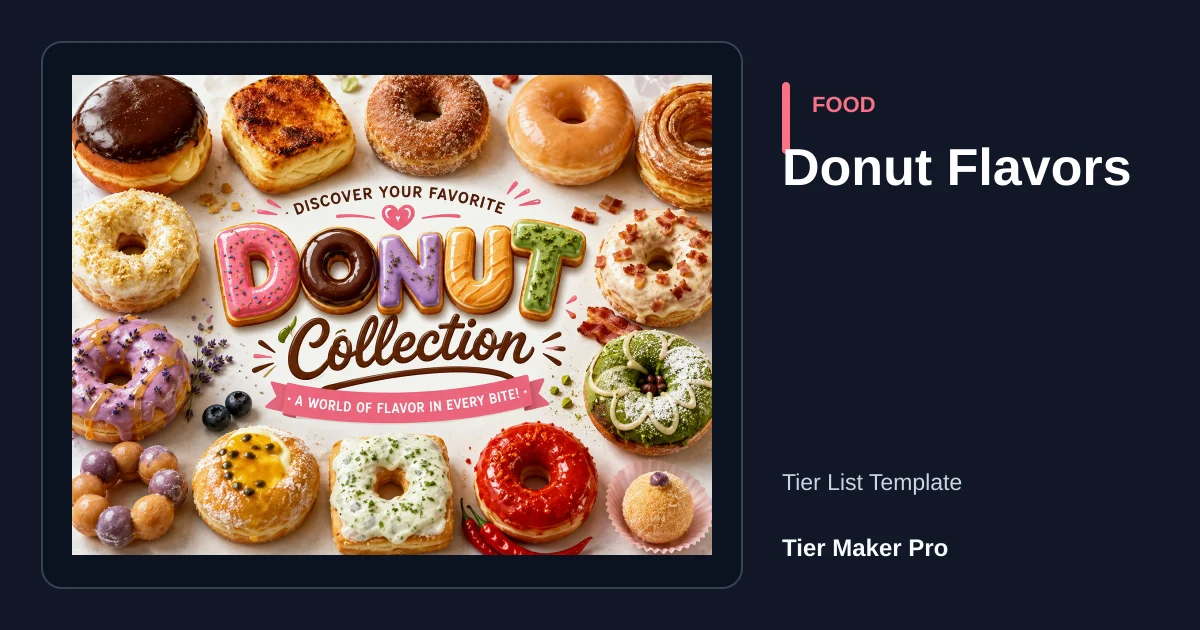 Donut Flavors tier list template preview
