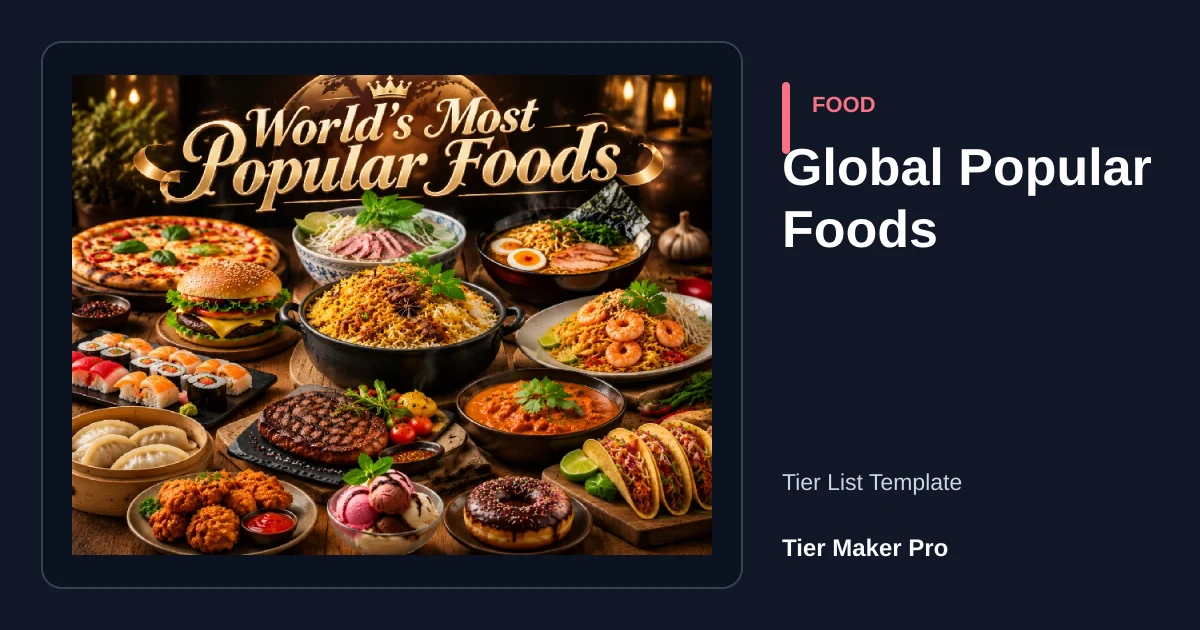 Global Popular Foods tier list template preview