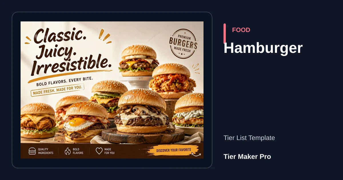 Hamburger tier list template preview