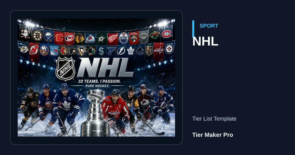 NHL tier list template preview