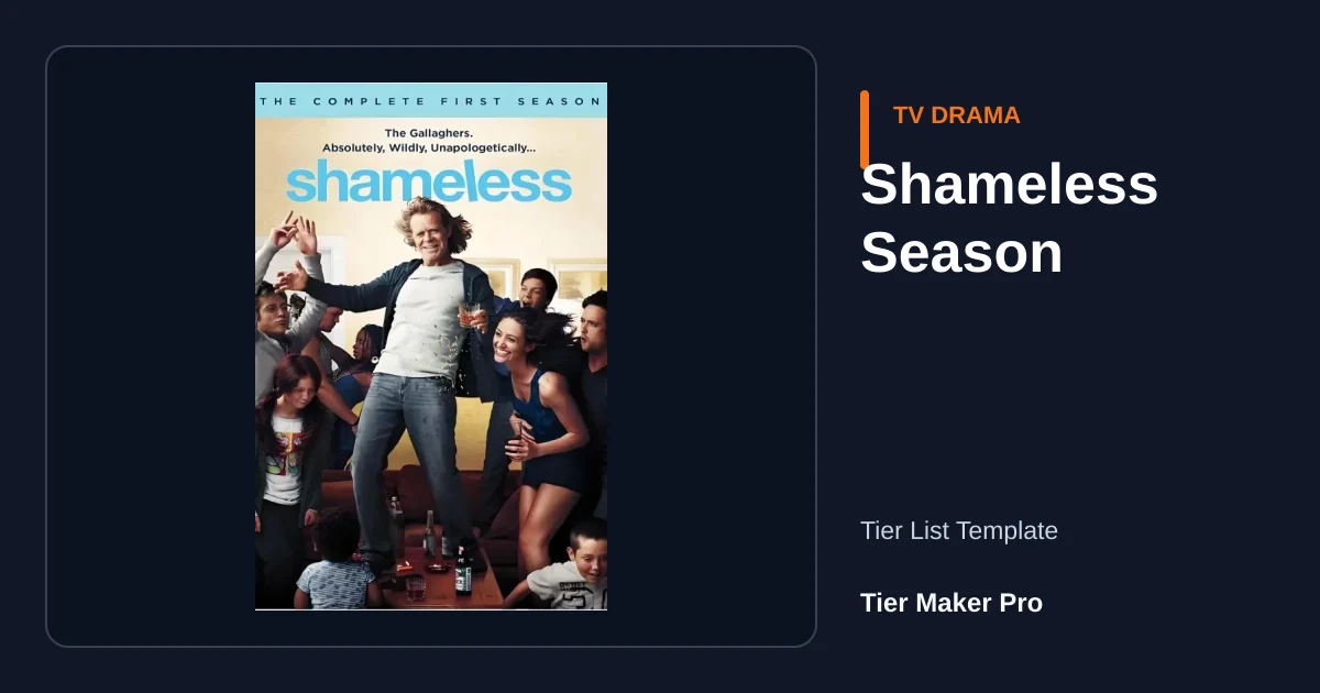 Shameless Season tier list template preview
