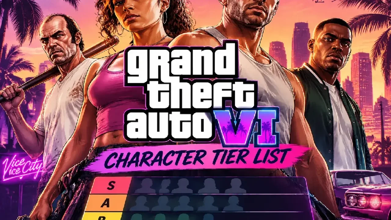 GTA All-Time Characters tier list template preview